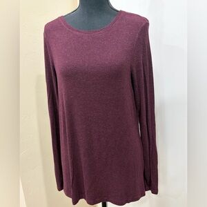 CAbi Plum Long Sleeve Crewneck Top